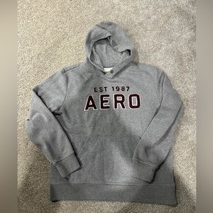 AEROPOSTALE 1987 Graphic‎ Pullover Gray Hooded Sweatshirt Hoodie Adult Large